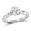 Image 1 : 1/2 CTW Round Diamond Fashion Cluster Ring 14kt White Gold - REF-54W3F