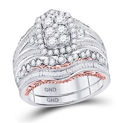 2 CTW Round Diamond Bridal Wedding Engagement Ring 14kt Two-tone Gold - REF-137H9W