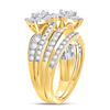 Image 3 : 1 & 3/4 CTW Round Diamond 2-Stone Bridal Wedding Engagement Ring 14kt Yellow Gold - REF-164W3F