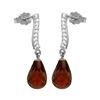 Image 1 : Genuine 4.78 ctw Garnet & Diamond Earrings 14KT White Gold - REF-46F2Z