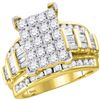 Image 1 : 2 CTW Round Diamond Bridal Wedding Engagement Ring 10kt Yellow Gold - REF-118Y2X