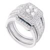 Image 1 : 1 & 1/2 CTW Round Diamond Bridal Wedding Engagement Ring 14kt White Gold - REF-156M3A