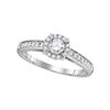 Image 1 : 5/8 CTW Round Diamond Solitaire Bridal Wedding Engagement Ring 14kt White Gold - REF-101X9T