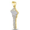 Image 2 : 5/8 CTW Mens Diamond Key Charm Fashion Pendant 10kt Yellow Gold - REF-31Y5X