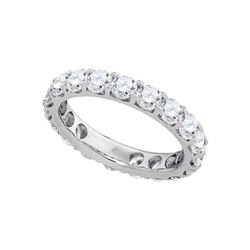 3 CTW Round Diamond Wedding Ring 14kt White Gold - REF-275R9H