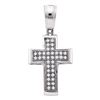 Image 1 : 1/10 CTW Round Diamond Small Cross Pendant 10kt White Gold - REF-8F4M