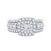 Image 2 : 1 & 1/3 CTW Princess Diamond Princess EGL Bridal Wedding Engagement Ring 14kt White Gold - REF-132K3