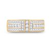 Image 2 : 1 CTW Mens Round Diamond Symmetrical Wedding Ring 14kt Yellow Gold - REF-71X9T