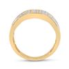 Image 3 : 1 CTW Mens Round Diamond Symmetrical Wedding Ring 14kt Yellow Gold - REF-71X9T