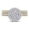 Image 3 : 1/3 CTW Round Diamond Cluster Bridal Wedding Engagement Ring 10kt Yellow Gold - REF-30T3K