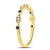 Image 3 : 1/10 CTW Round Blue Sapphire Diamond Stackable Ring 10kt Yellow Gold - REF-11H9W