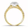Image 2 : 1/3 CTW Round Diamond Cluster Bridal Wedding Engagement Ring 10kt Yellow Gold - REF-33H6W