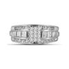 Image 2 : 1/2 CTW Princess Diamond Cluster Bridal Wedding Engagement Ring 10kt White Gold - REF-33F6M