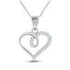 Image 1 : 1/10 CTW Round Diamond Heart Pendant 10kt White Gold - REF-5F9M