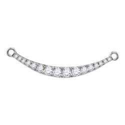 1/2 CTW Round Diamond Curved Bar Pendant 10kt White Gold - REF-39X3T