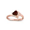 Image 1 : Genuine 0.90 ctw Garnet Ring 14KT Rose Gold - REF-36H3X