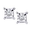 Image 1 : 1/20 CTW Round Diamond Solitaire Earrings 10kt White Gold - REF-6Y5X
