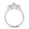 Image 2 : 1/2 CTW Round Diamond Cluster Bridal Wedding Engagement Ring 10kt White Gold - REF-26X9T