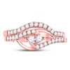 Image 2 : 1/2 CTW Round Diamond 2-Stone Bridal Wedding Engagement Ring 10kt Rose Gold - REF-33T3K