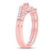 Image 3 : 1/2 CTW Round Diamond 2-Stone Bridal Wedding Engagement Ring 10kt Rose Gold - REF-33T3K
