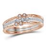 Image 1 : 1/8 CTW Round Diamond 3-Piece Stackable Ring 10kt Two-tone Gold - REF-21K5R