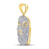 Image 2 : 5/8 CTW Mens Round Diamond Hood Mask Charm Pendant 10kt Yellow Gold - REF-35X9T