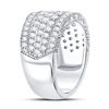 Image 3 : 2 CTW Round Diamond Pave Groove Ring 14kt White Gold - REF-149K9R