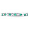 Image 2 : 1/4 CTW Round Emerald Diamond Alternating Stackable Ring 10kt White Gold - REF-15F5M