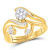 Image 1 : 1/3 CTW Round Diamond Cluster Bridal Wedding Engagement Ring 14kt Yellow Gold - REF-39R6H