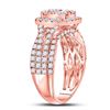 Image 3 : 2 CTW Round Diamond Cluster Bridal Wedding Engagement Ring 14kt Rose Gold - REF-147K5R