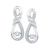 Image 1 : 1/3 CTW Round Diamond Moving Twinkle Fashion Earrings 10kt White Gold - REF-35W9F