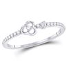Image 1 : 1/6 CTW Round Diamond Spade Stackable Ring 10kt White Gold - REF-11R9H