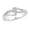 Image 1 : 1/6 CTW Round Diamond Solitaire Promise Bridal Ring 10kt White Gold - REF-15R5H