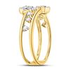 Image 3 : 1/3 CTW Round Diamond Open Double Star Ring 14kt Yellow Gold - REF-39F6M