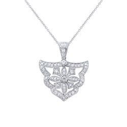 0.49 CTW Diamond & Diamond Necklace 18K White Gold - REF-74W5H