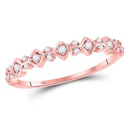 1/6 CTW Round Diamond Stackable Ring 10kt Rose Gold - REF-13W2F