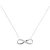 Image 1 : 1/8 CTW Round Diamond Infinity Pendant 10kt White Gold - REF-13N2Y