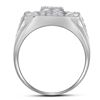 Image 2 : 2 & 1/2 CTW Mens Round Diamond Square Frame Cluster Ring 10kt White Gold - REF-143H9W