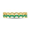 Image 2 : 1/4 CTW Round Emerald Scalloped Stackable Ring 10kt Yellow Gold - REF-11R9H