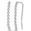 Image 1 : 1/20 CTW Round Diamond Climber Earrings 10kt White Gold - REF-4K8R