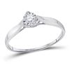 Image 1 : 1/12 CTW Round Diamond Solitaire Promise Bridal Ring 10kt White Gold - REF-8N4Y