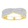 Image 1 : 1/2 CTW Round Diamond Crossover Ring 10kt Yellow Gold - REF-30H3W