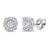 Image 1 : 1/8 CTW Round Diamond Fashion Cluster Earrings 10kt White Gold - REF-11K9R