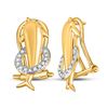 Image 1 : 1/12 CTW Round Diamond Dolphin French-clip Stud Earrings 10kt Yellow Gold - REF-16W8F