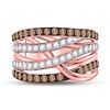 Image 2 : 1 & 1/3 CTW Round Brown Diamond Crossover Fashion Ring 14kt Rose Gold - REF-101W9F