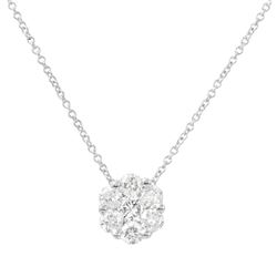 0.75 CTW Diamond Pendant 14K White Gold - REF-66K9W