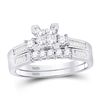 Image 1 : 1/2 CTW Princess Diamond Bridal Wedding Engagement Ring 10kt White Gold - REF-33M3A