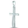 Image 2 : 1/6 CTW Round Diamond Textured Cross Faith Pendant 10kt White Gold - REF-15F5M