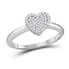 Image 1 : 1/6 CTW Round Diamond Heart Fashion Ring 10kt White Gold - REF-11W9F