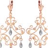 Image 1 : Genuine 0.04 ctw Diamond Anniversary Earrings 14KT Rose Gold - REF-64Z6N